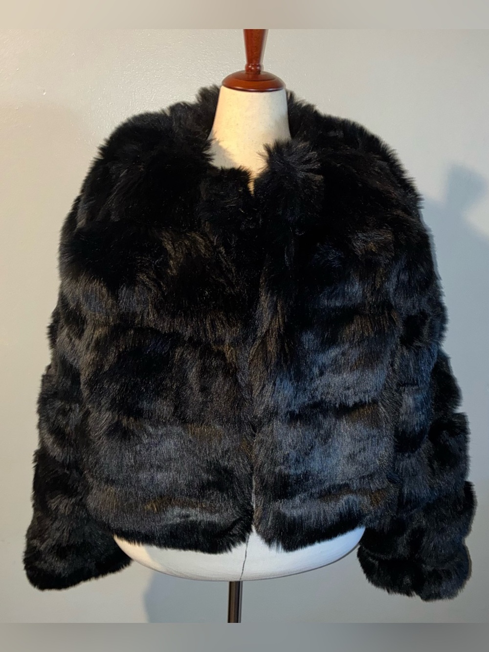 ONLY ONE FOR ME FAUX FUR COAT — BLACK — SIZE 2X — HEAVY DUTY — NWOT